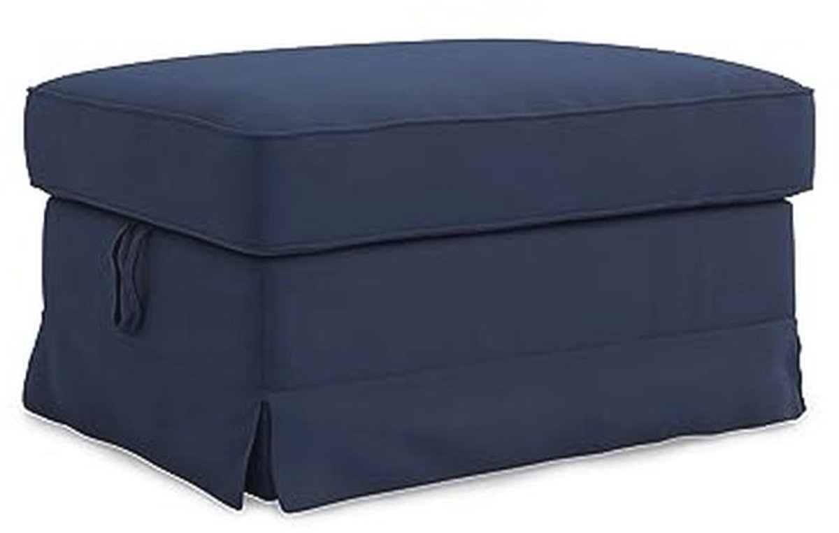 Vervangende Hoes voor Ektorp Voetenbank - Katoen, Blauw, 82 x 62 x 44 cm