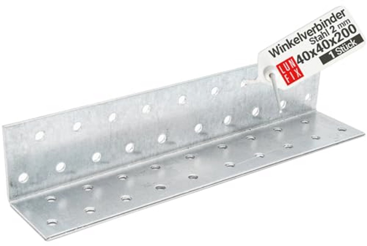 Hoekverbinder 40x40x200mm - Corrosiebestendige Montagehoek voor Houtverbindingen