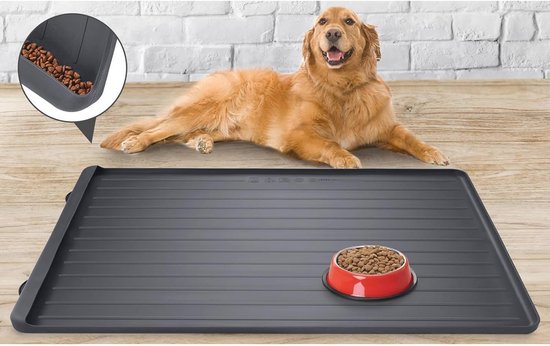 Dog Feeding Mat, Largest Absorbent Cat Feeder Mat for Food and Water, Non Slip Feeding Mat for Cats and Dogs, No Stains, Quick Dry Feeder for Messy Drinkers