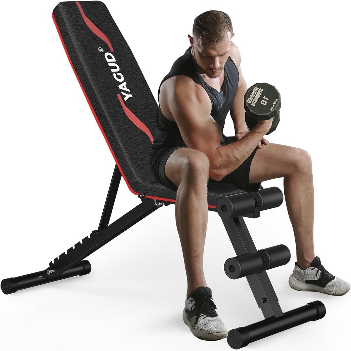 Verstelbare Gewichtsbank voor Thuisgym - 800 lbs Capaciteit - Snel Vouwbare Fitnessbank
