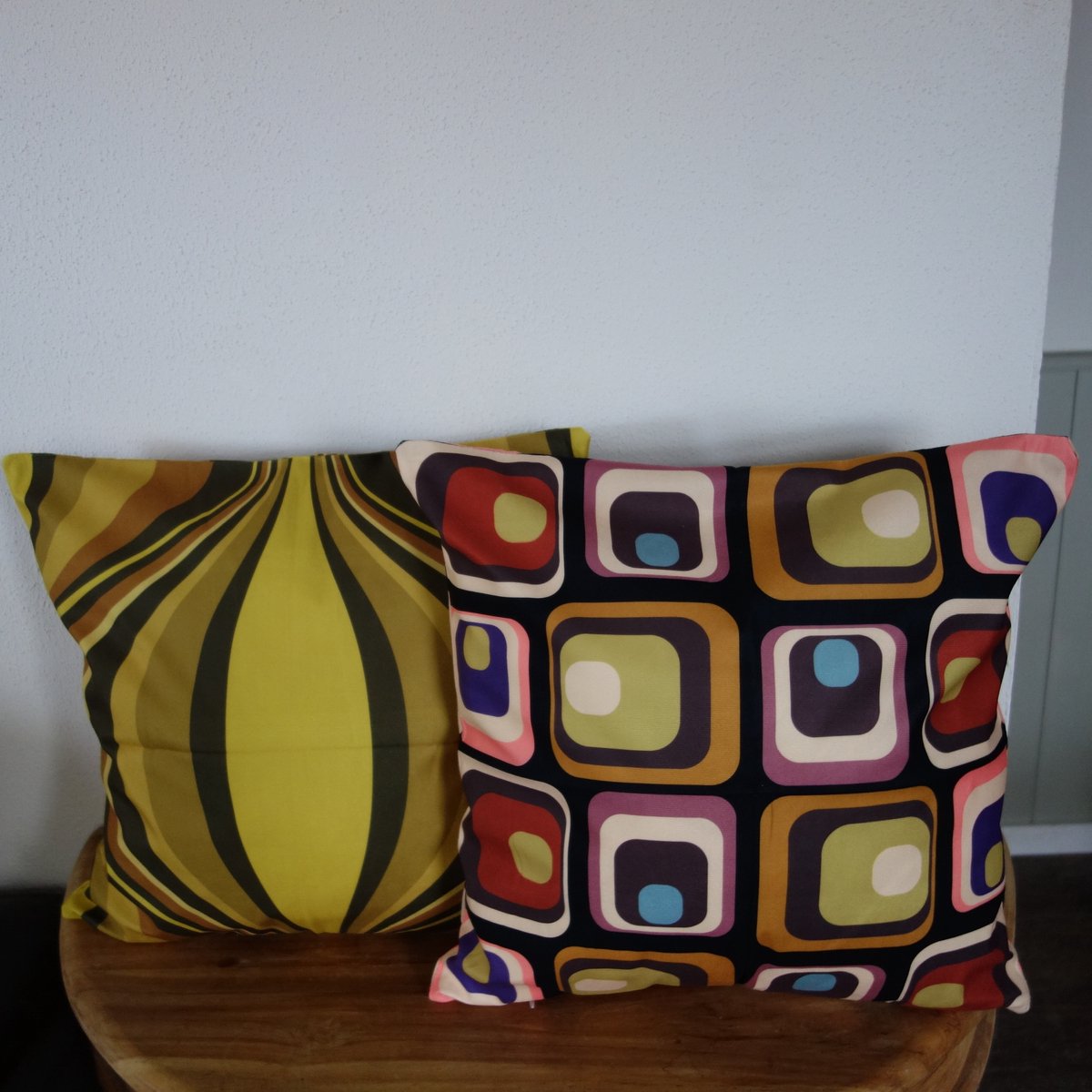 Kussenhoezen - Retro kussenhoes set van 2 - 45 x 45 cm - Exclusief binnenkussen