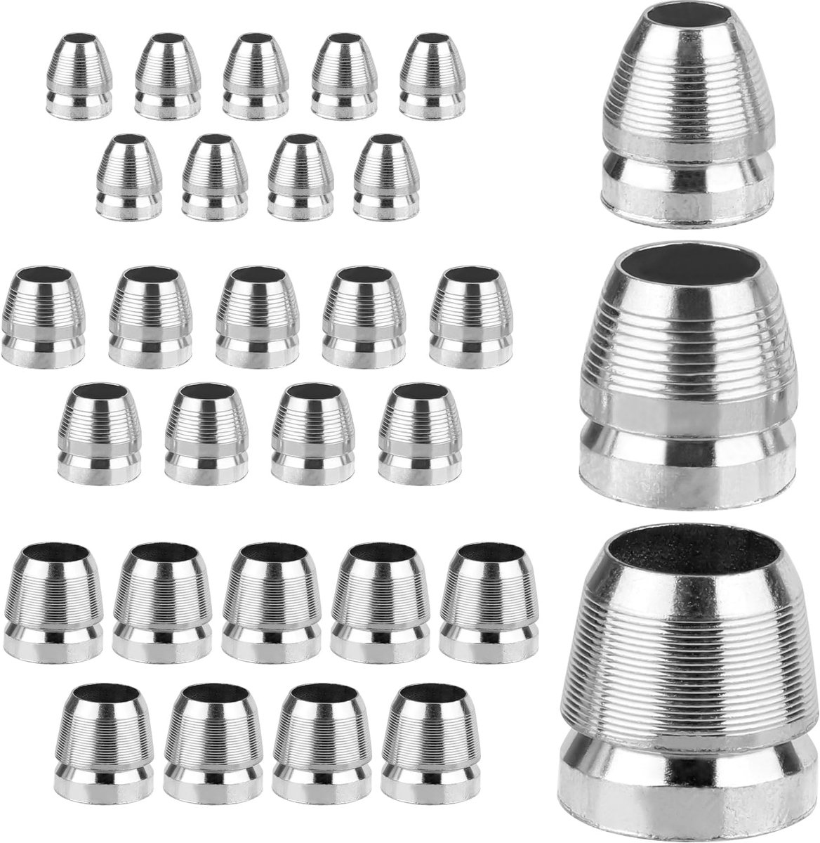 30-delige set ronde bijlgrepen, wiggen van 8 mm, 10 mm en 12 mm massief koolstofstaal, metalen hamer en slee, accessoires voor versterking