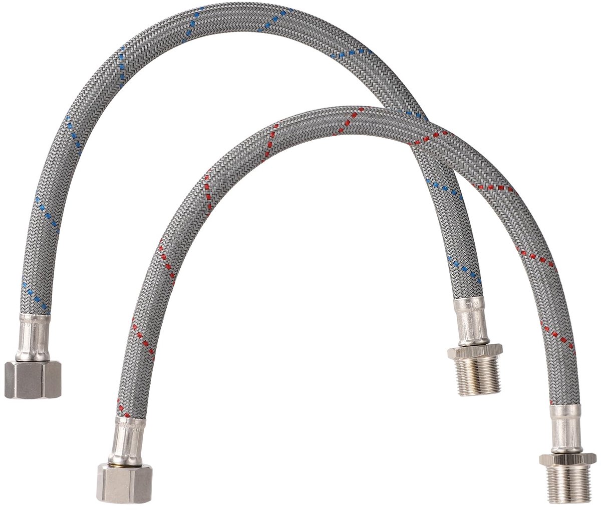 stuks kraantoevoerleidingen, 12" x G 3/8, 9/16 vrouwelijk x 9/16 mannelijk draadconnector gootsteenkraanslangfilter vervangende slang voor badkamerkeukengootsteenkranen