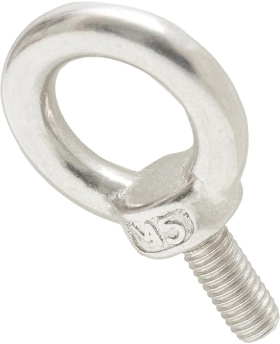 YDHfdc Oogbouten M5 – 10 Stuks, Roestvrij Staal 304, Totale Lengte 61 Mm, Ring 10 Mm – Voor Ophanging En Bevestiging