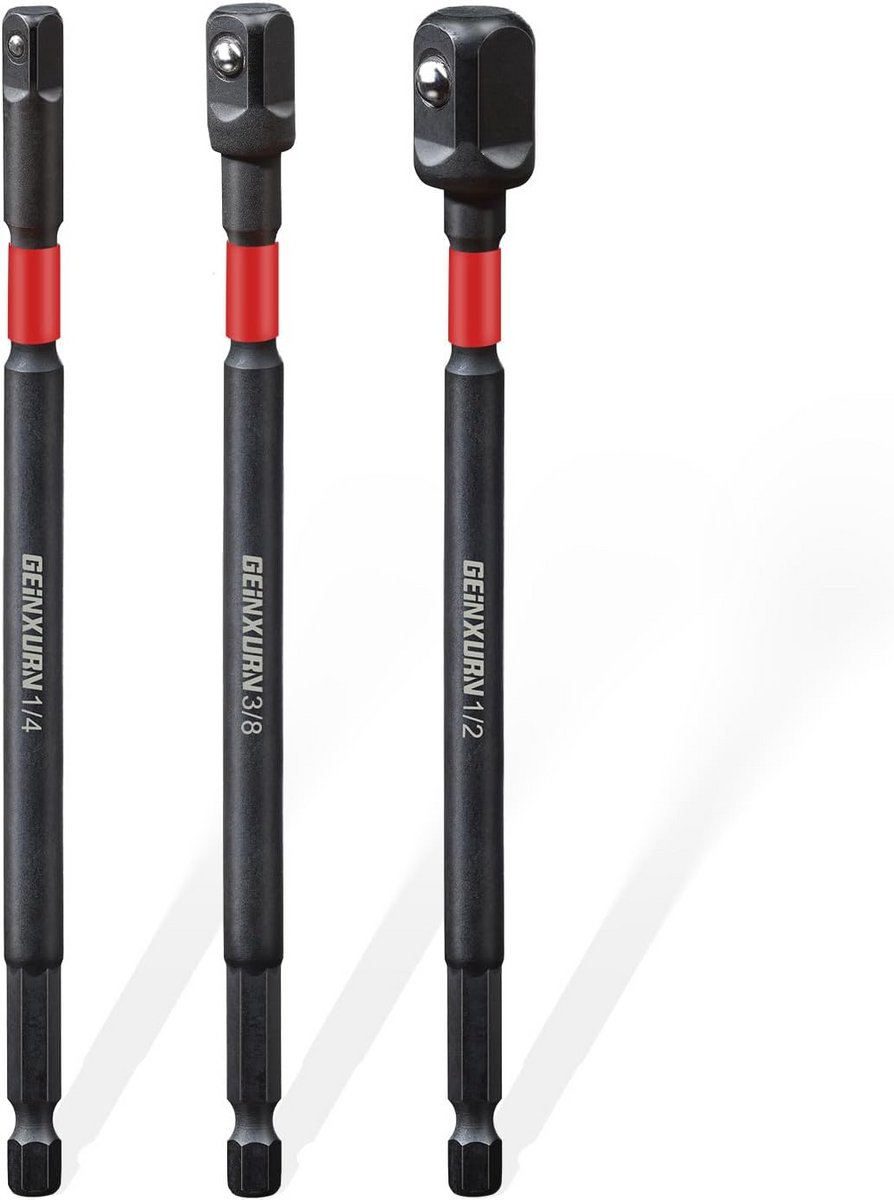 Steeksleuteladapterset voor verschillende formaten 1/4" 3/8" 1/2" - 3 Stuks