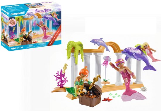 PLAYMOBIL | Promo Pack | Zeemeermin- Schat met dolfijnen | Speelgoed voor kinderen vanaf 4 jaar | Cadeau voor kinderen | Stimuleert creativiteit & magisch rollenspel | Sprookjesachtig onderwateravontuur met figuren | 71861