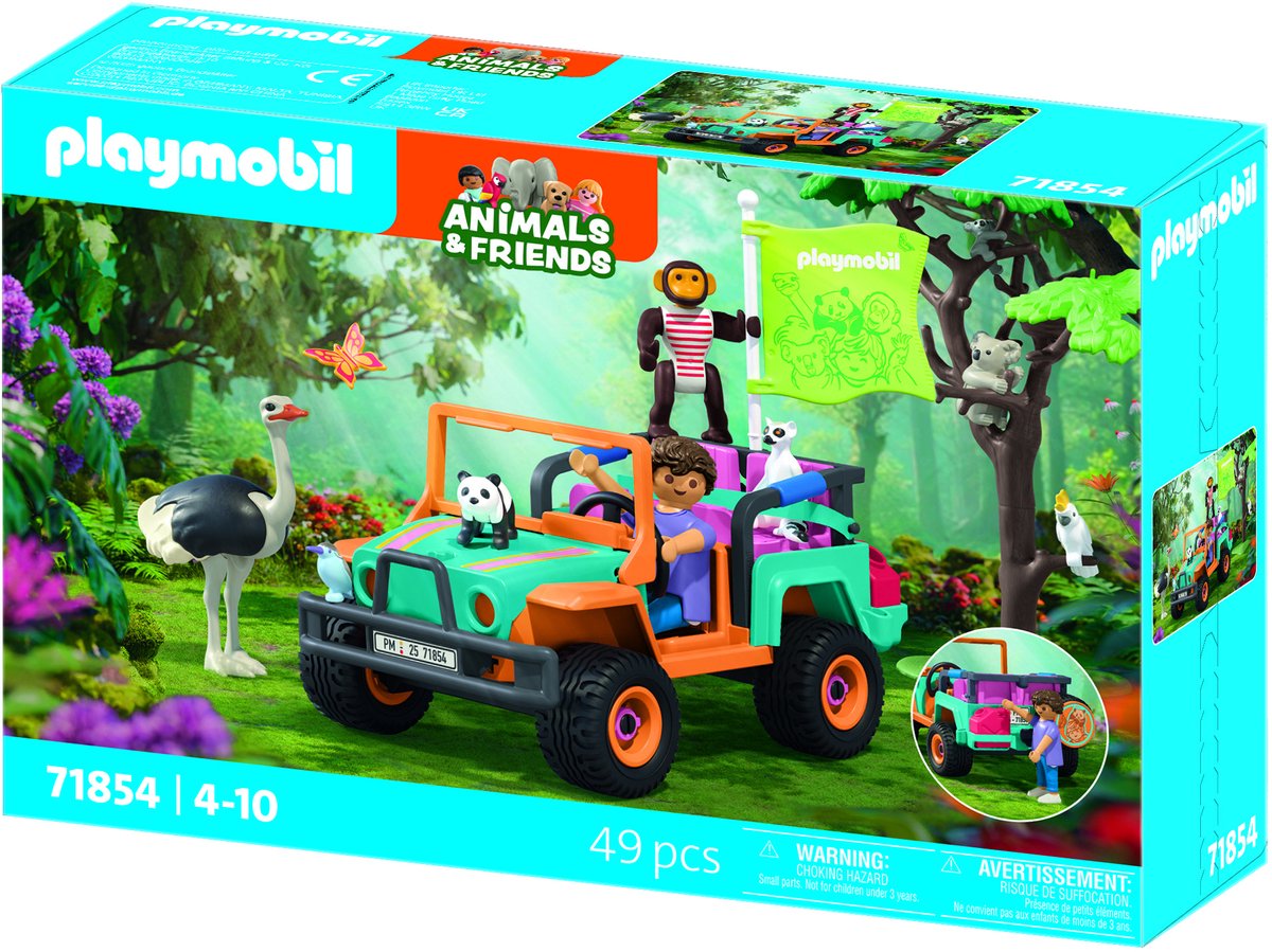 PLAYMOBIL | Animals & Friends | Colourful Off-Road Vehicle | Speelgoed vanaf 4 jaar | Cadeau voor kinderen | Stimuleert creativiteit & avontuurlijke geest | Met figuren, Voertuig & Accessoires | 71854 – foto 2