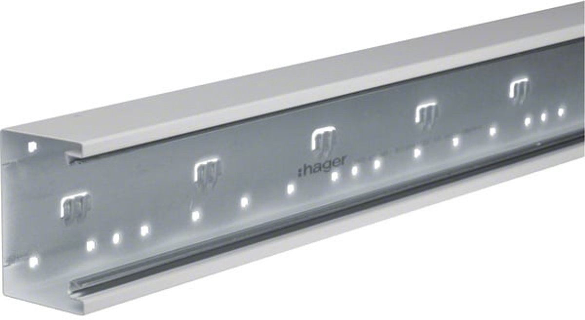 Hager BRS wandgoot bodemprofiel 65x100mm staal - lengte 2m (BRS6510017035)