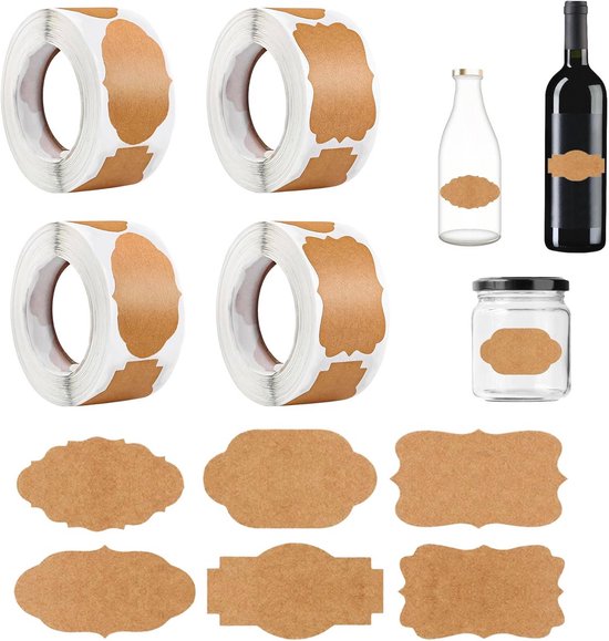 1000 stuks kerststickers, rol, ronde cadeaustickers, etiketten