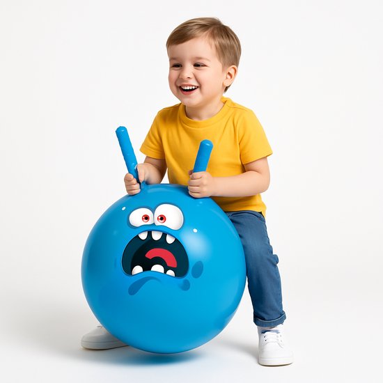Foto: Eddy toys skippybal blauw 45 cm 1 stuk vanaf 3 jaar buiten speelgoed voor jongens meisjes