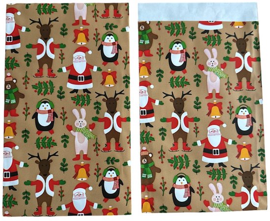 30 stuks kerstgeschenkdozen, kraftpapier, snoepcontainers, koekjeshouders voor kerstfeesten