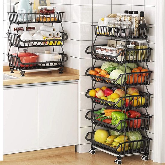 5five Metalen Fruitmand - 29 Cm, Zwart | Opbergers voor thuis