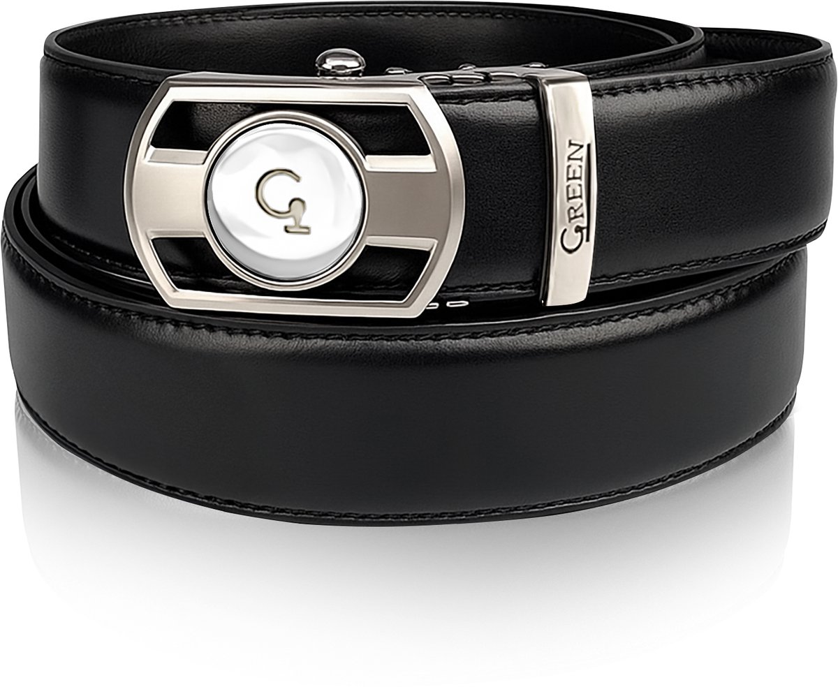 ®Green Golfriem Heren Pro - Verstelbare Riem - Riem Heren en Dames - Golfen - Zonder Gaatjes - Golf Marker - kleur black matt