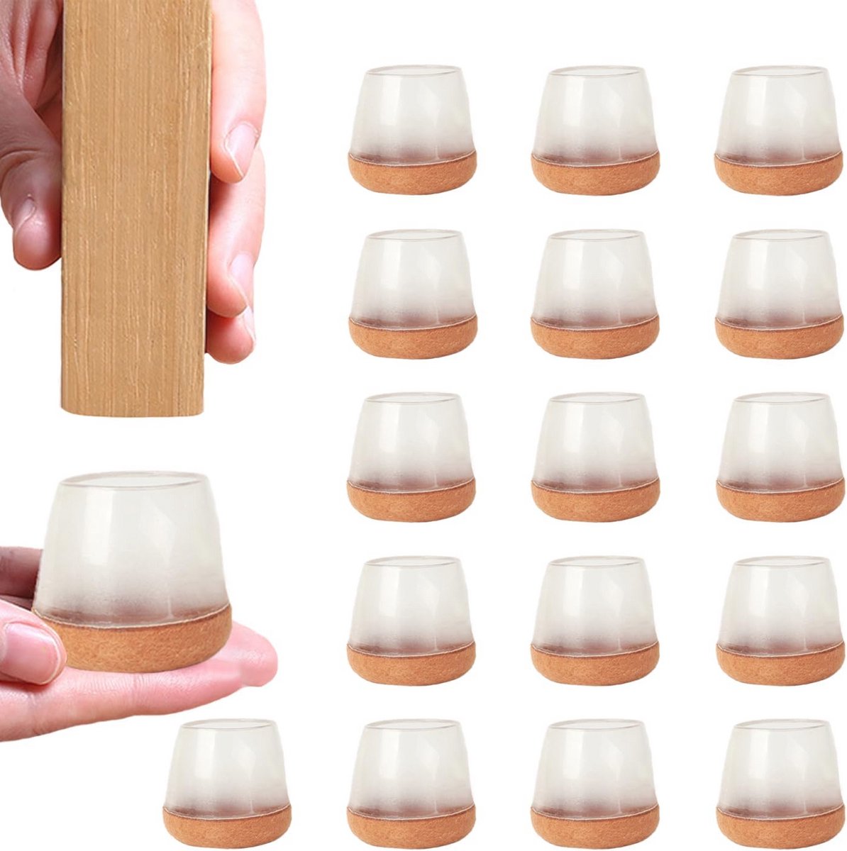 Rubberen Vloerbeschermers voor Meubels - 16 Stuks - Bescherming voor Stoelen en Tafels