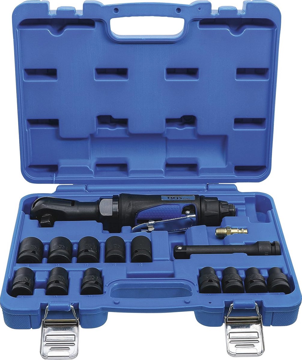 Lucht ratelsleutelset 1/2" met 12-dlg. accessoires en krachtige koppel tot 102 Nm
