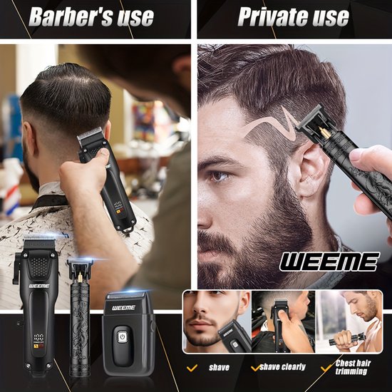 Kit Tondeuse Cheveux Et Rasoir électrique - GEARMAX - Tondeuse à Barbe Et Coupe-cheveux - Neuf Avec Emballage