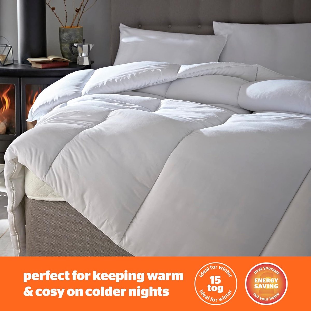 Candala Winter Warm en gezellig tweepersoons winterdekbed van 15 tog - extra warm dik zwaargewicht gezellig winterdekbed ideaal voor koude nachten - hypoallergeen en machinewasbaar - Tweepersoons - 200 x