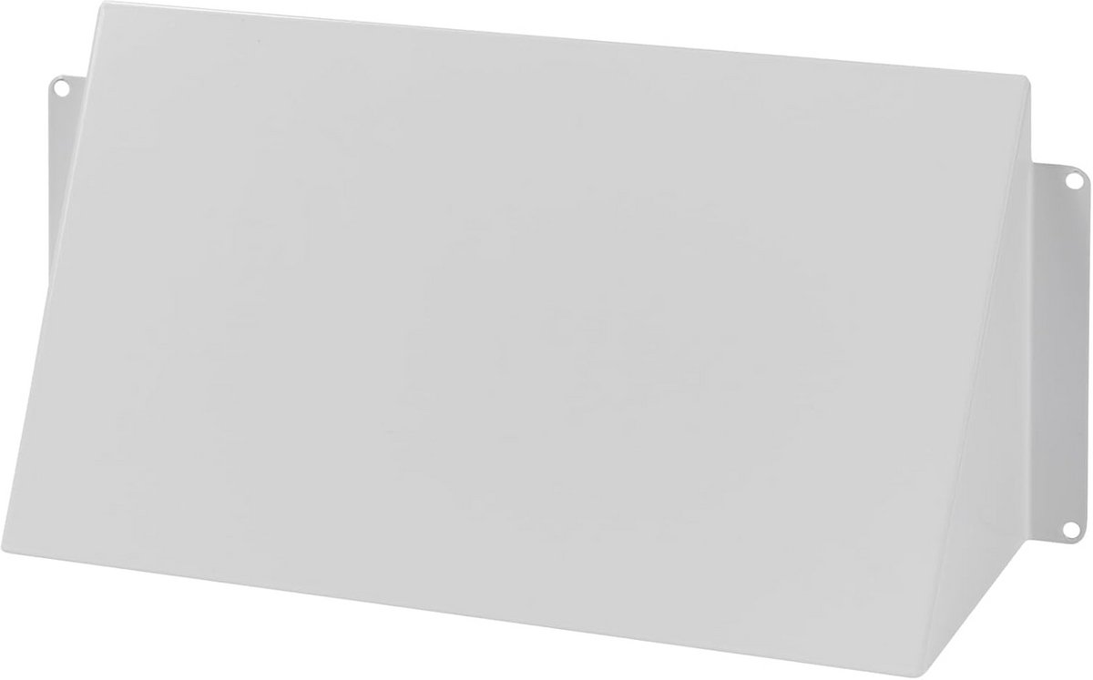 Wit verzinkt stalen afzuigkap 250 x 120 mm - rechthoekig extern ventilatierooster - metalen buitenventilatiekap