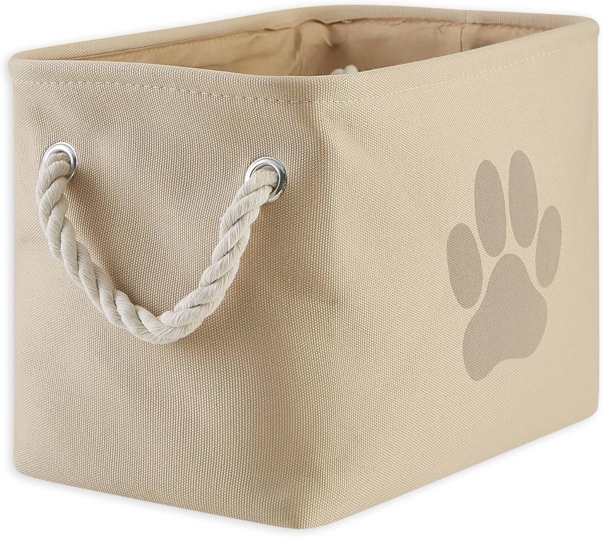 Opvouwbare honden en katten opbergmand, kleine rechthoek, taupe