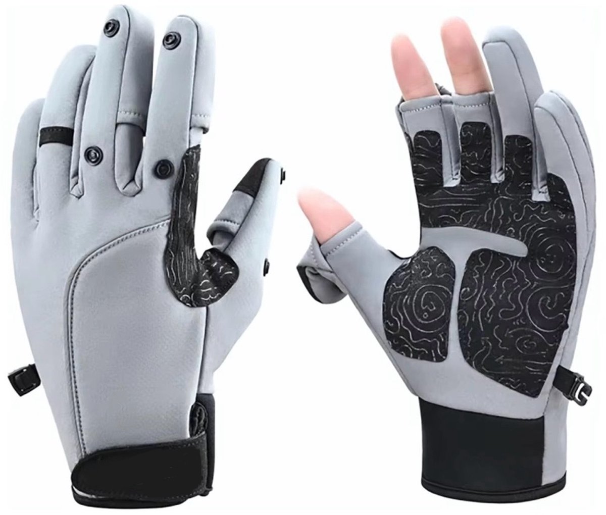 Wind- en Waterdichte Winterhandschoenen – Fleece Voering Touchscreen-Compatibel Outdoor Vissen Skiën en Winteractiviteiten – Thermohandschoenen Handschoenen voor Koud Weer Grijs