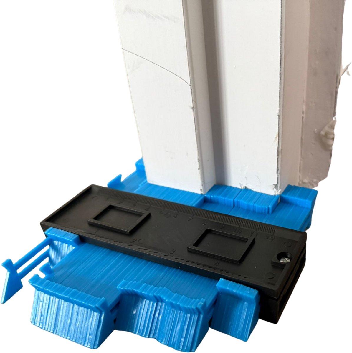 Luxevo Aftekenhulp – 12,8 cm x 10,1 cm – Hoekmeter & Profieldiepte Meter – Profielmal / Profielmeter – Meethulp voor Laminaat & Vloerleggen