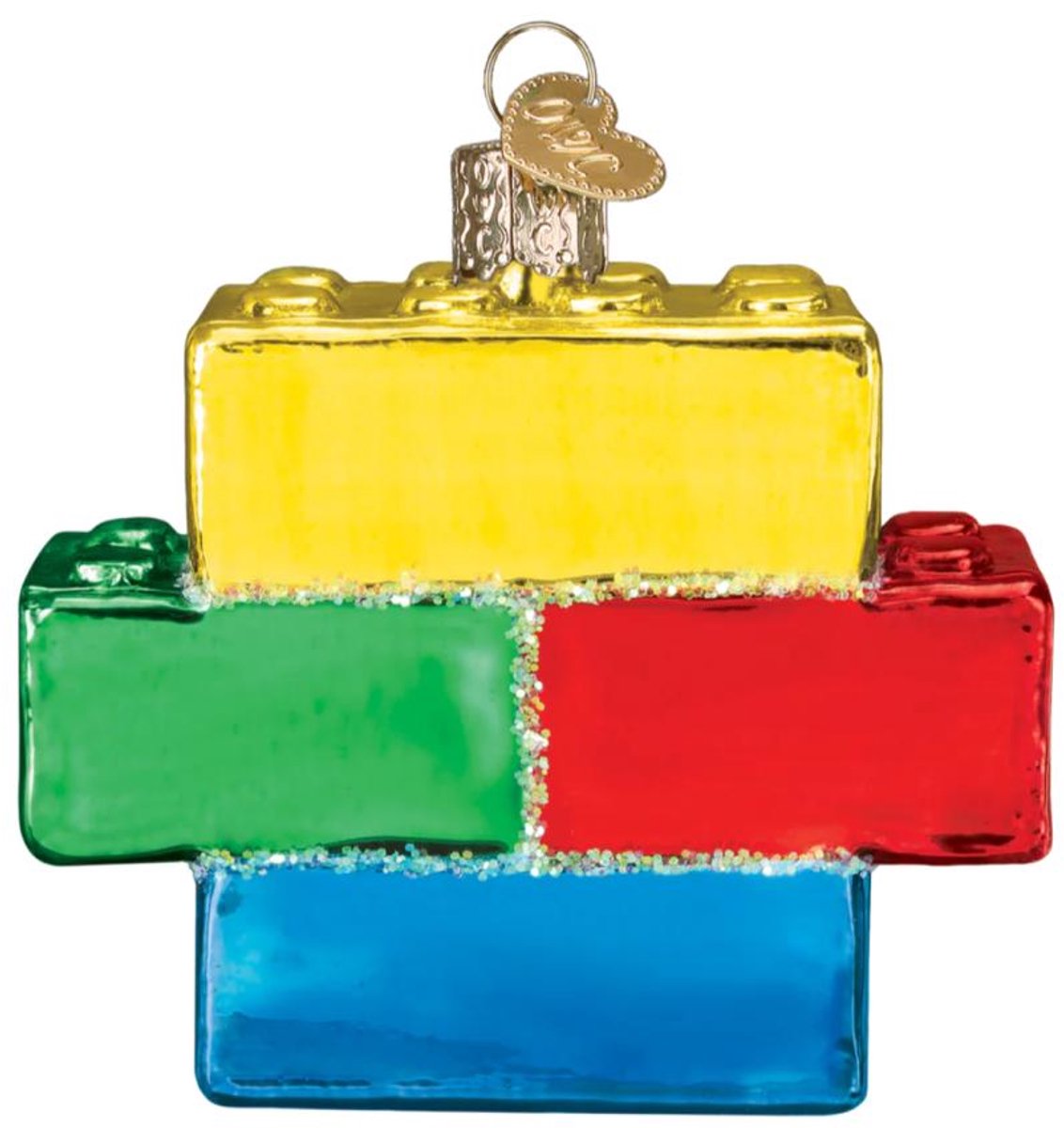 Kerstbal Lego Blokjes – Glazen Kerstornament – Old World Christmas