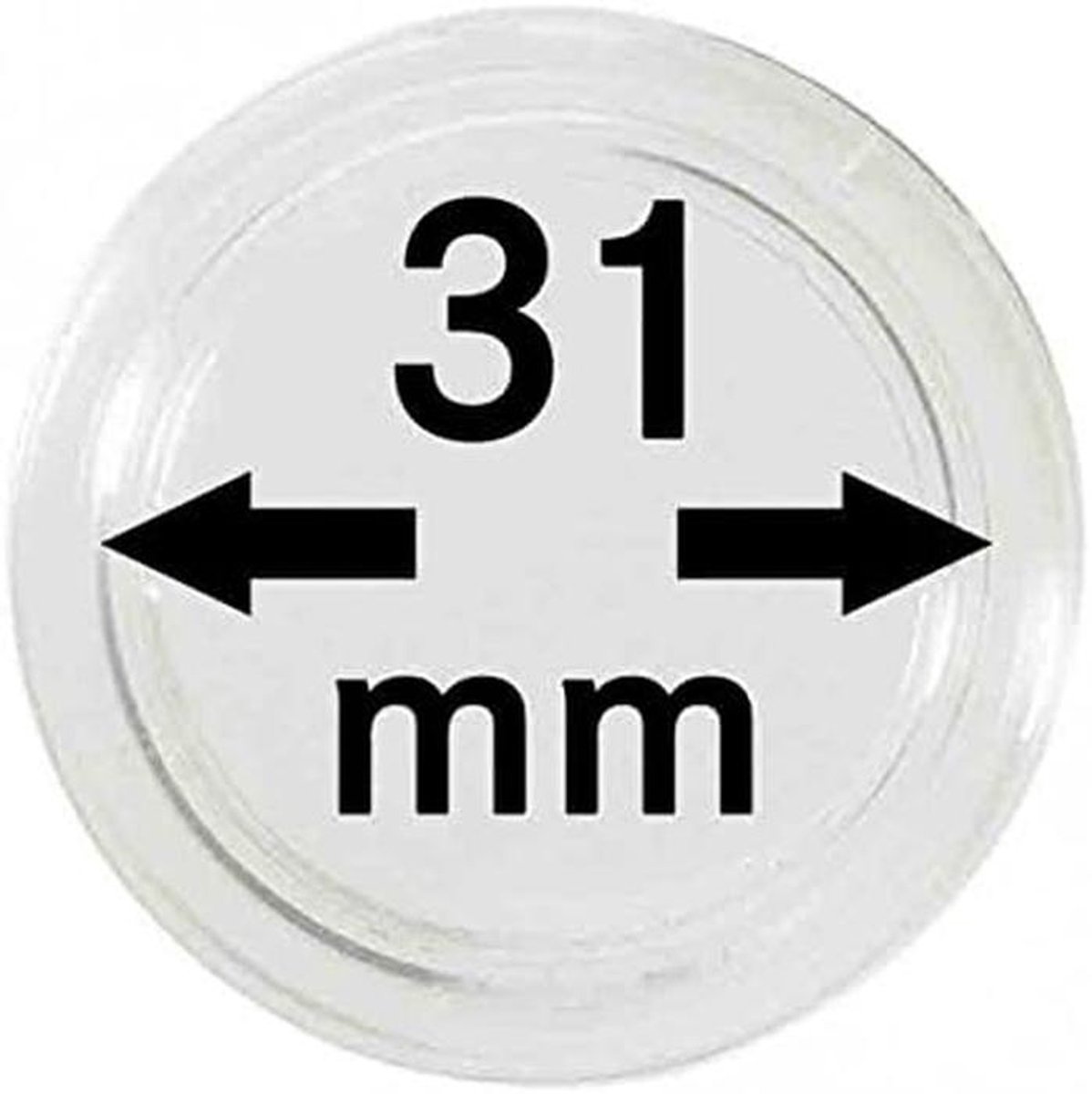 10 Stuks Muntcapsules met Krasbestendige Buitenzijde, Binnendiameter 31 mm