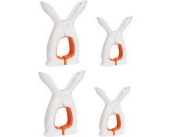 Set van 4 - Handdoekclips voor strandstoelen - Kledingclips - Windbestendige kledingclips voor balkon - Stevige clips - 2 grote en 2 kleine clips (oranje)
