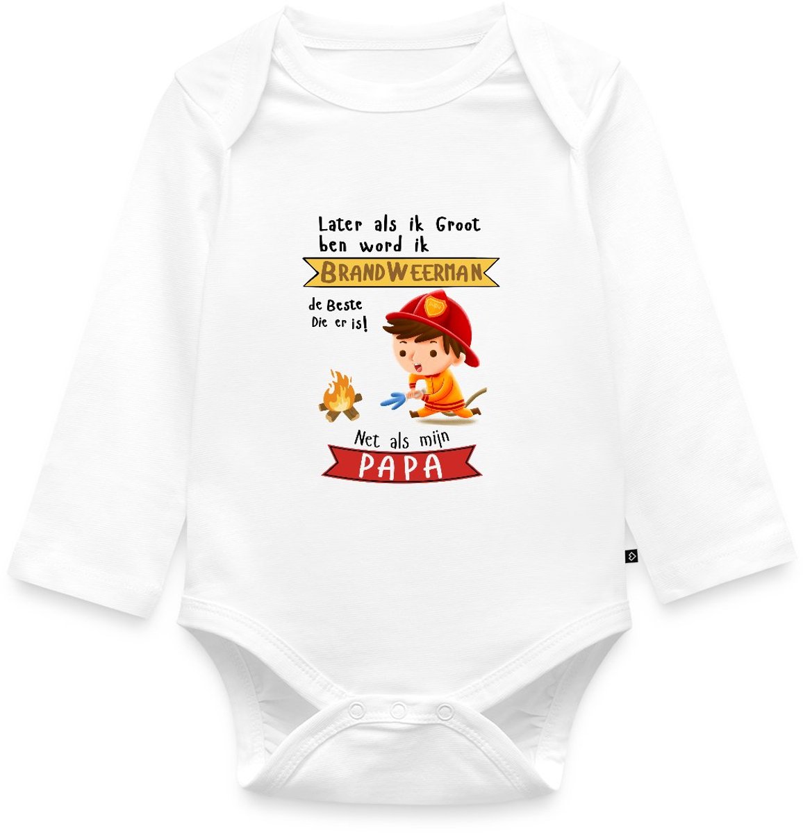 Papa Is De Beste Brandweerman Baby Rompertje Met Lange Mouwen