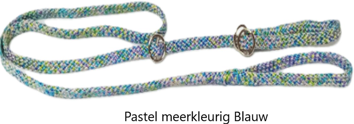 Chikko Quality - Vanglijn met Dubbele Stop - Pastel meerkleurig blauw - 165cmx10mm