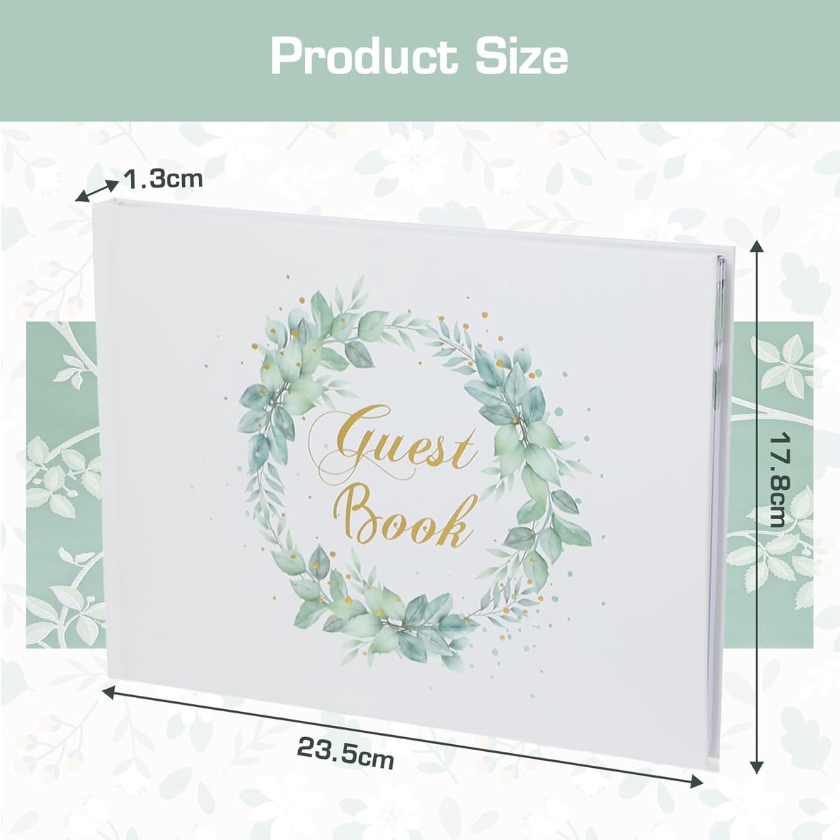 Candala Gastenboek voor bruiloft, gastenboek voor bruiloftsgastenboek, 120 pagina's, 23 x 17,8 cm, hoogwaardig papier, eenvoudig design, hardcover, perfect voor bruiloften en jubilea