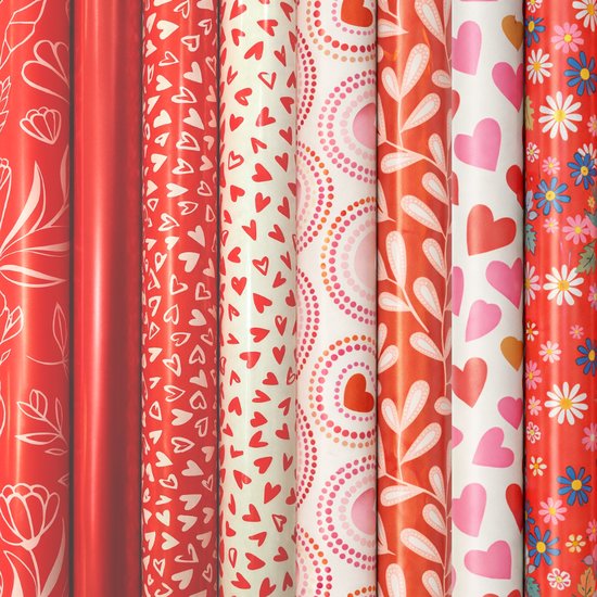 HOWAF 10 x kerstinpakpapier, rode en groene kerstpapiervellen, 70 cm x