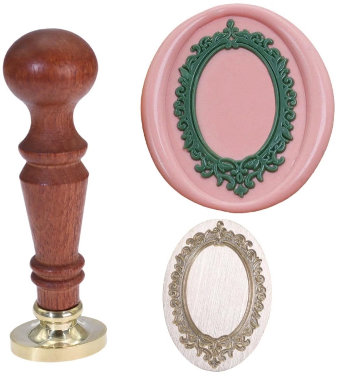Decoratieve Stempel met 3D Reliëf voor Waxzegels - Houten Handvat