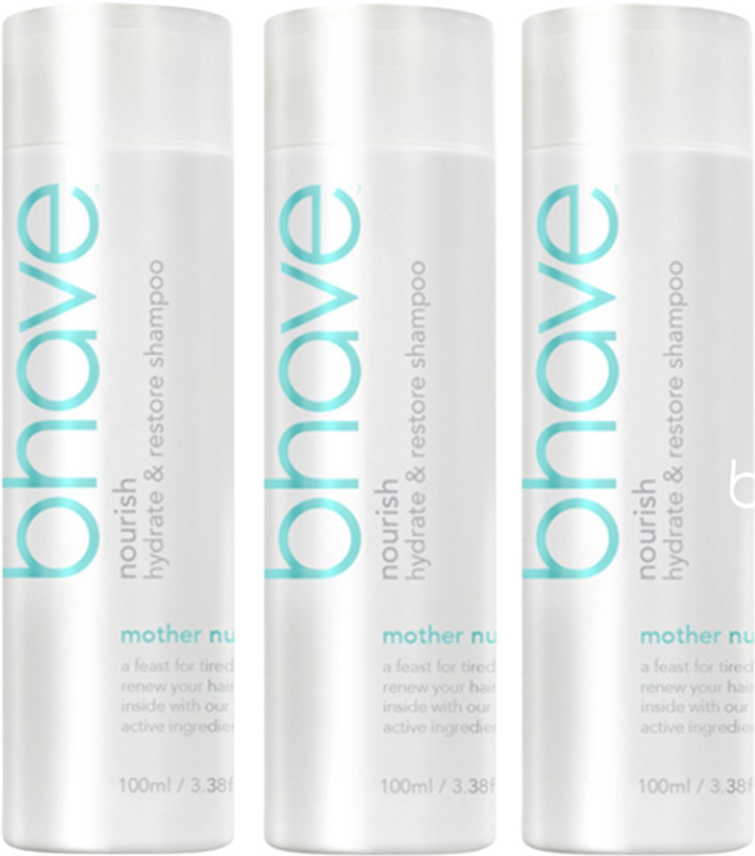 BHAVE NOURISH SHAMPOO 3X 100ML TRAVELSIZE VOORDEEL
