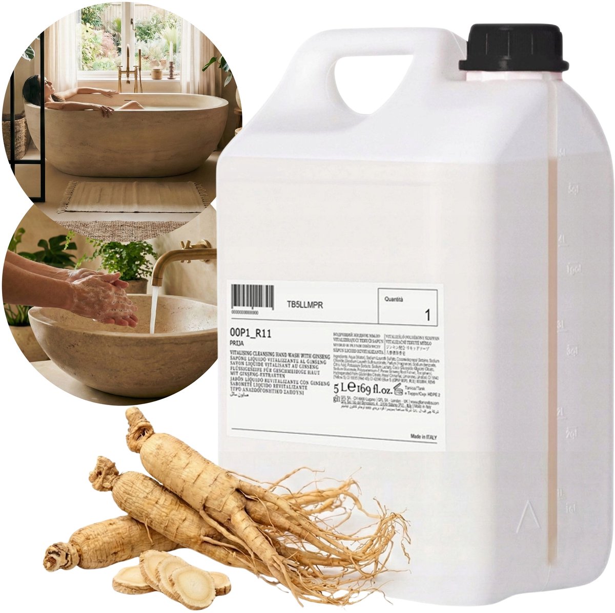 PRIJA ginseng vloeibare zeep-gel, 5L