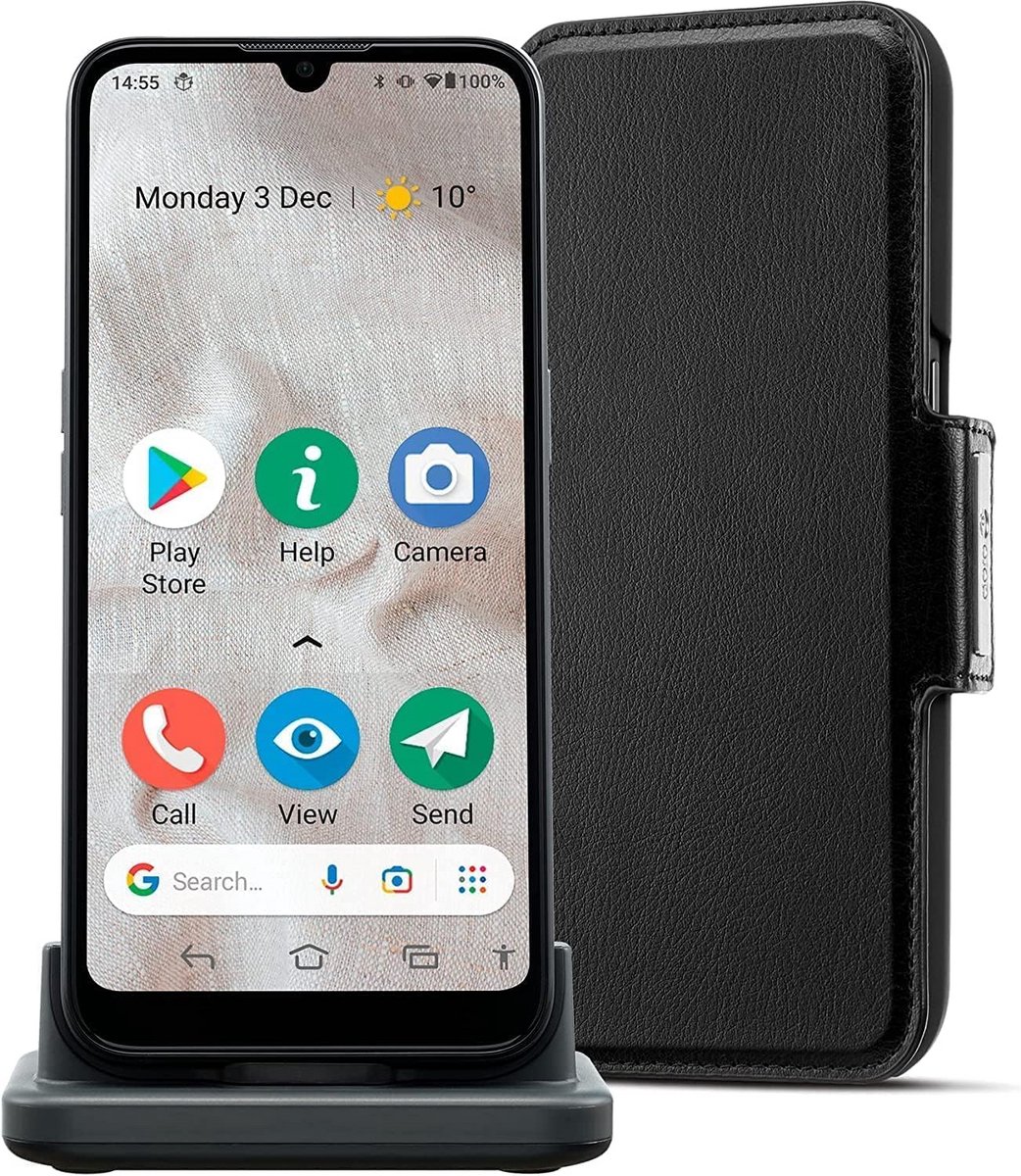 4G Senioren Smartphone met Groot Scherm, Waterdicht en Oplaadstation - Blauw