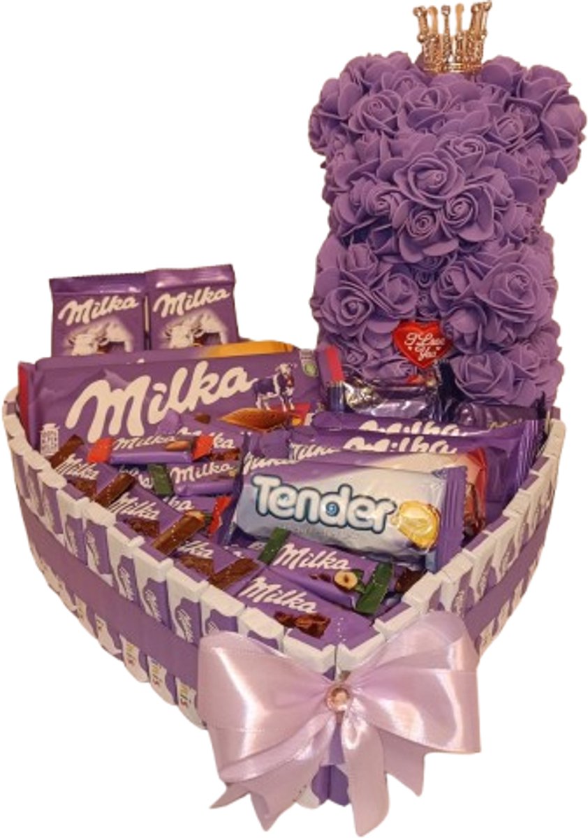 Snoeptaart met Milka Chocolade & Rozenbeer – Valentijn