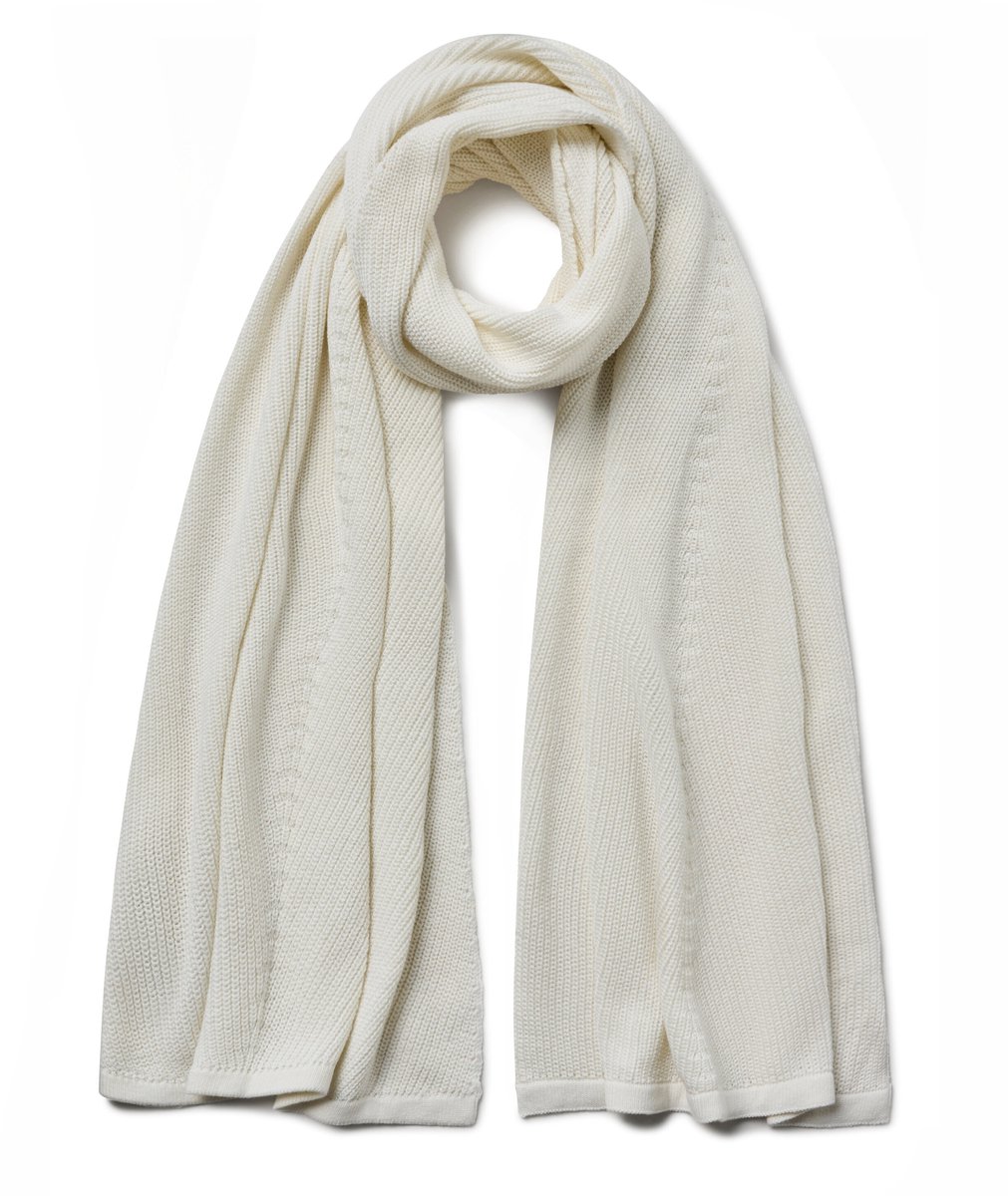 FALKE Selection Stola comfortabel katoen linnen Cape dames wit - maat ONESIZE