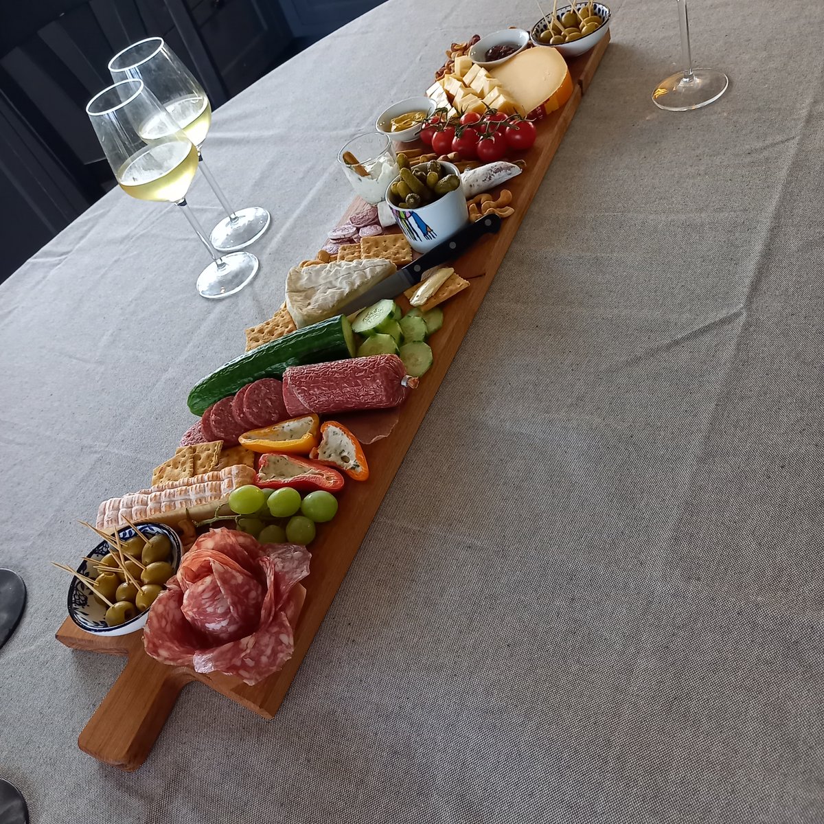 Borrelplank - Massief Eikenhout – 90 cm Lang – recht handvat