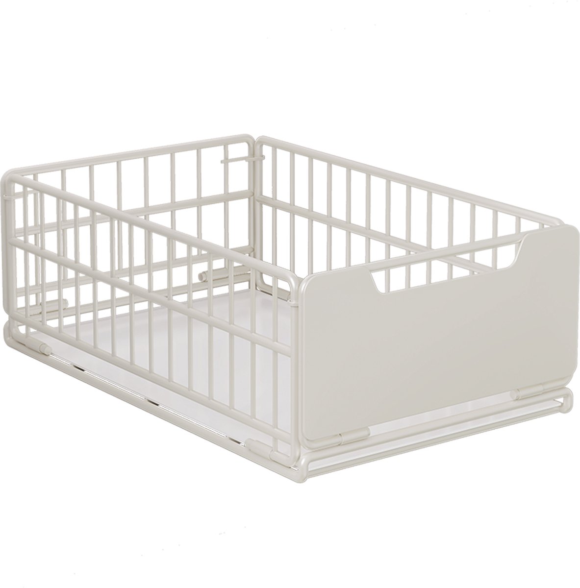 Schuiflade - Uittrekbare, Opvouwbare Lade – Keukenkast Organizer Zonder Boren – Metalen Opbergbak voor Keuken, Voorraadkast & Badkamer – 43 x 25 x 18 cm - wit