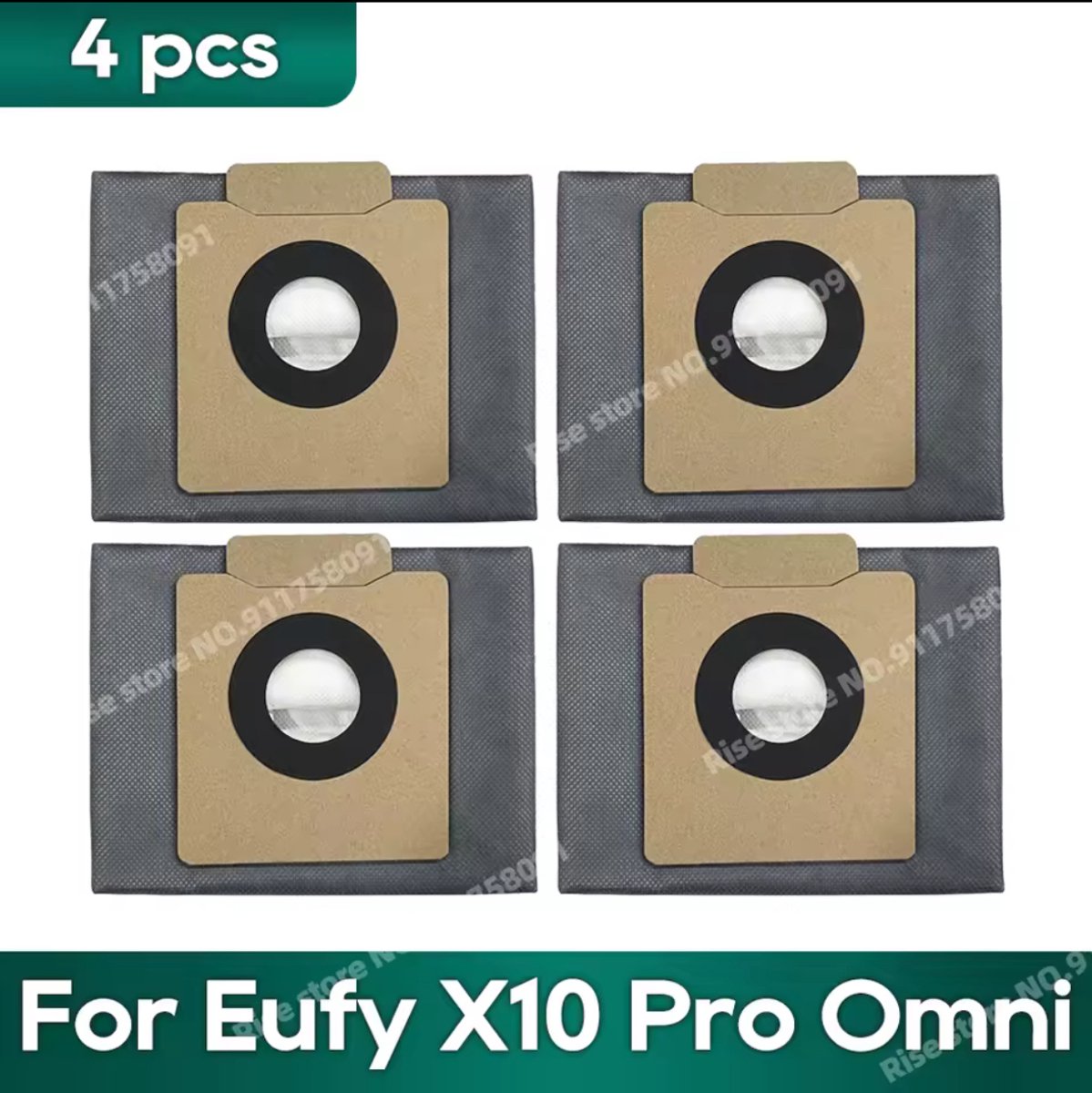 Stofzakken 4-pack – Compatibel met Eufy X10 Pro Omni – Vervangende stofzuigerzakken