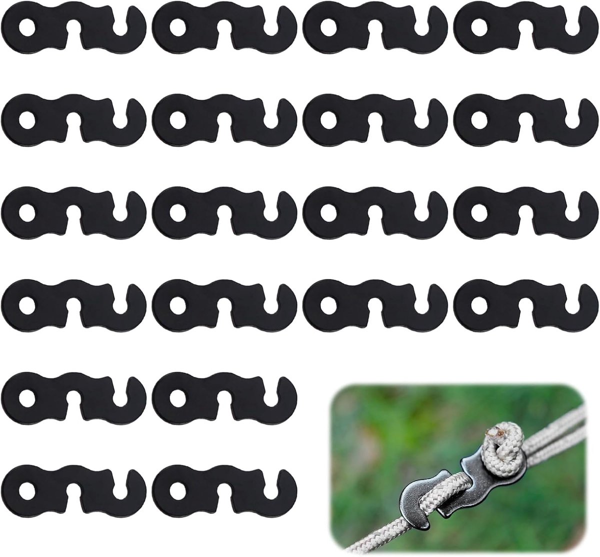 20 stuks aluminium legering - touwspanners voor campingtent - ultra lichte tent touwspanners - campinguitrusting voor buitenactiviteiten zoals wandelen en backpacken
