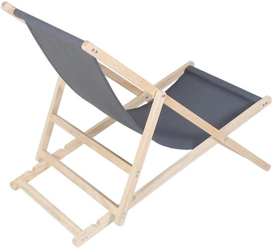 Inklapbare Houten Strandstoel - Vouwstoel, Campingstoel en Zonnebed - Draagbaar en Verstelbaar - Voor Tuin, Terras en Strand — afbeelding 5