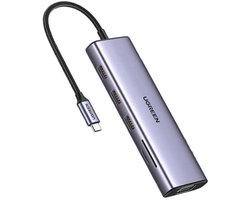 UGREEN USB C Docking Station Dual Display met 4K HDMI, VGA, 3x USB A 3.0, PD100W, Ethernet, 3,5mm Audio, SD/TF, Compatibel met MacBook Pro/Air, iPad Pro/Air, Surface Pro/Go, Galaxy enz.