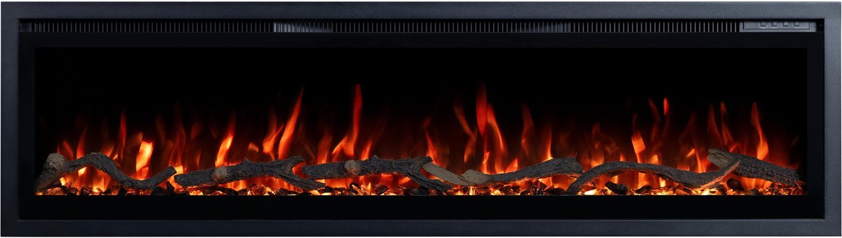 Sfeerhaard Elektrisch REGAL 182 - premium vlam - voor wand en inbouw - 182x35x12 cm - Elektrische LED-haard met verwarming 900/1800 W