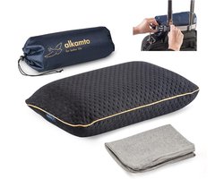 Ergonomisch Campingkussen – Orthopedisch Neksteunkussen van Traagschuim met Waterdichte Draagtas