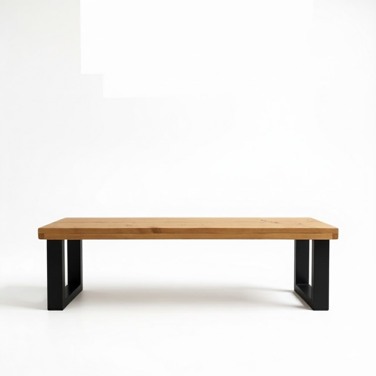 Industriële tuinbank – douglas hout & zwart staal – 140 cm – U-frame
