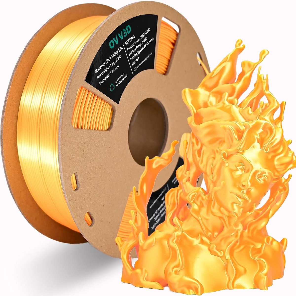 Zijde Goud PLA Filament 1.75mm voor 3D Printer - Glanzend Metalen Look