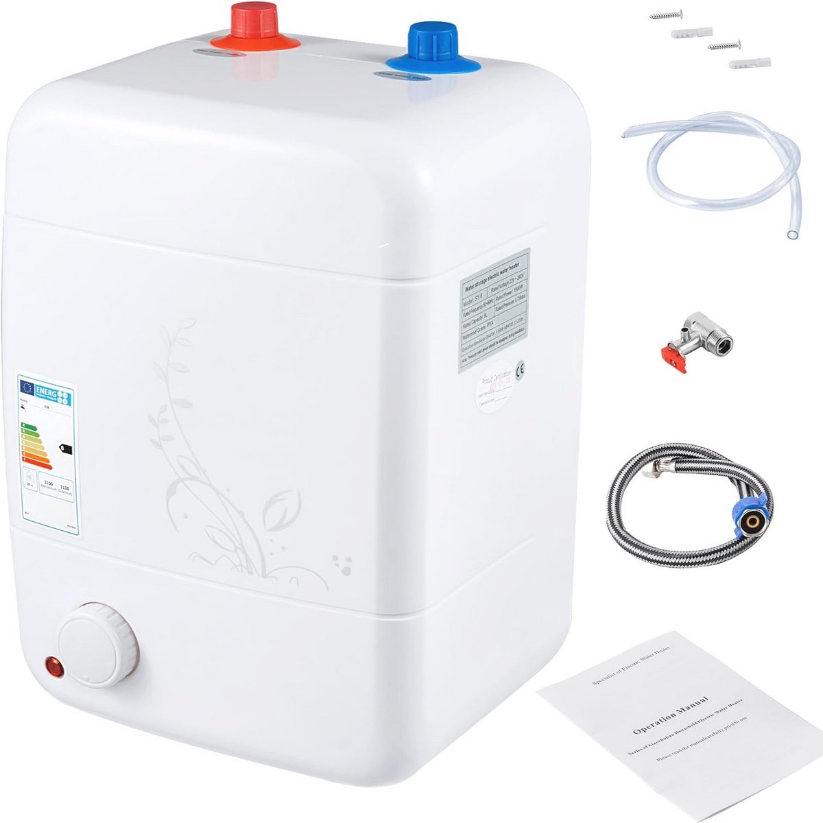 Kleine ondertafel boiler 8 liter - 1500W temperatuur instelbaar