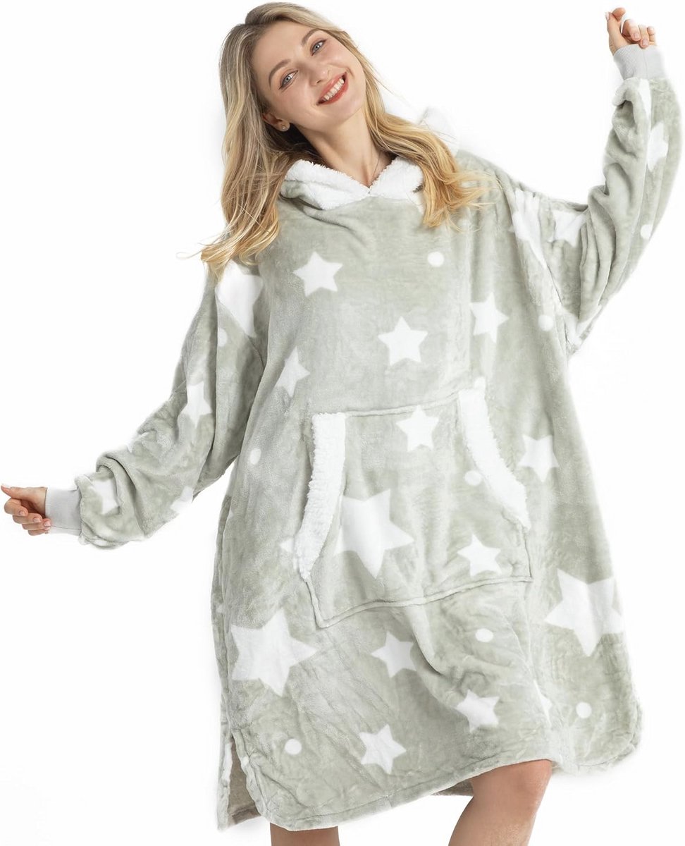 Oversized Hoodiedeken - Flanel Sweatshirt voor Dames en Heren